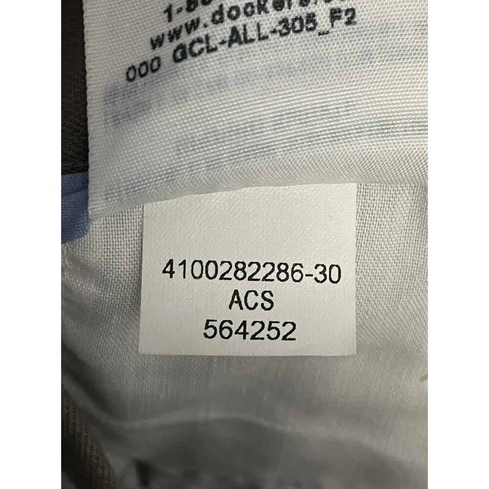 Dockers Pants Mens 40x30 Brown Classic Fit Stretch Chino Wrinkle Free Flat Front